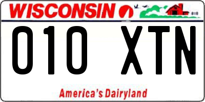 WI license plate 010XTN