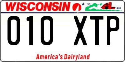 WI license plate 010XTP