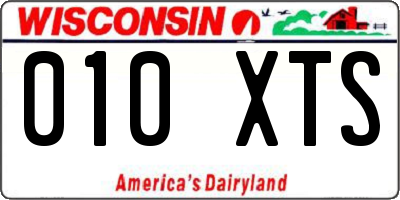 WI license plate 010XTS
