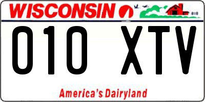 WI license plate 010XTV