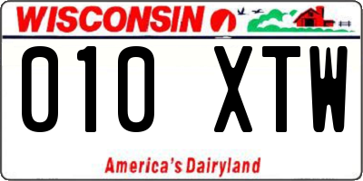 WI license plate 010XTW