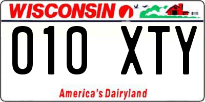 WI license plate 010XTY