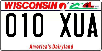 WI license plate 010XUA