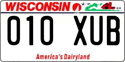 WI license plate 010XUB