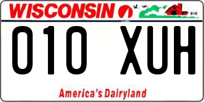 WI license plate 010XUH