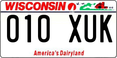 WI license plate 010XUK