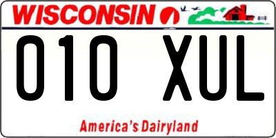 WI license plate 010XUL