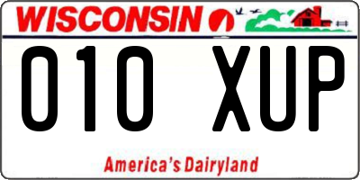 WI license plate 010XUP
