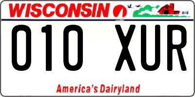 WI license plate 010XUR