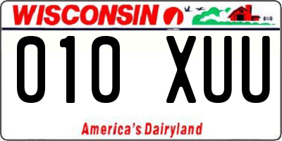 WI license plate 010XUU