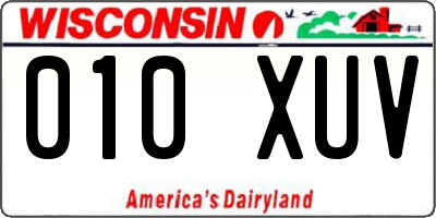 WI license plate 010XUV