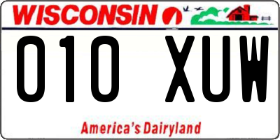 WI license plate 010XUW
