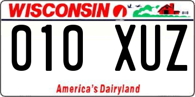 WI license plate 010XUZ