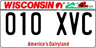 WI license plate 010XVC