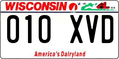 WI license plate 010XVD