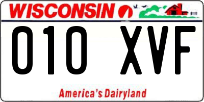 WI license plate 010XVF
