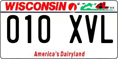 WI license plate 010XVL
