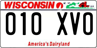 WI license plate 010XVO