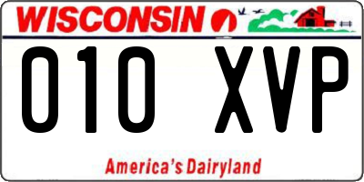 WI license plate 010XVP