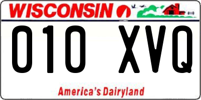 WI license plate 010XVQ