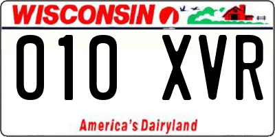 WI license plate 010XVR