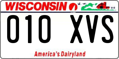 WI license plate 010XVS