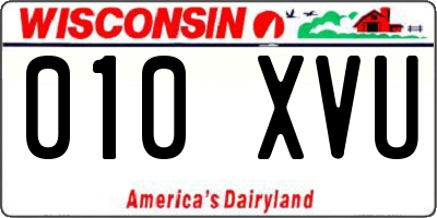 WI license plate 010XVU