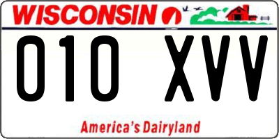 WI license plate 010XVV
