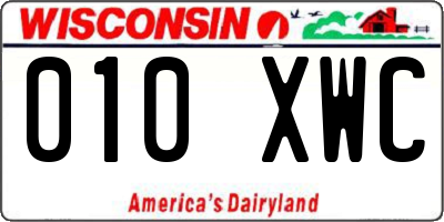 WI license plate 010XWC