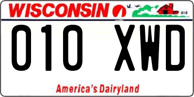 WI license plate 010XWD