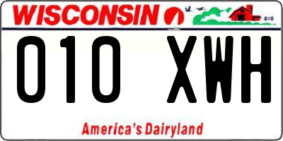WI license plate 010XWH