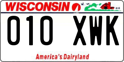 WI license plate 010XWK