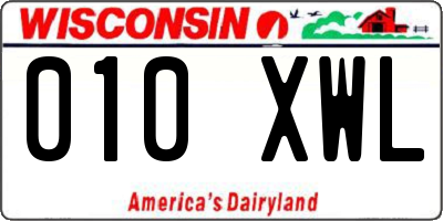 WI license plate 010XWL