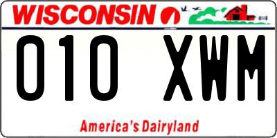WI license plate 010XWM