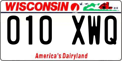 WI license plate 010XWQ