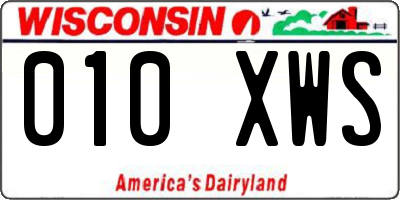 WI license plate 010XWS