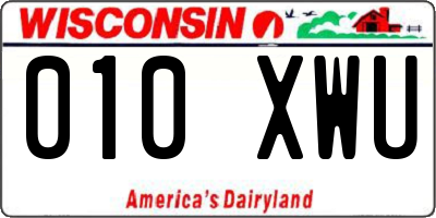 WI license plate 010XWU