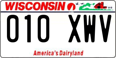 WI license plate 010XWV