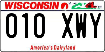 WI license plate 010XWY