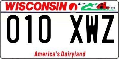 WI license plate 010XWZ
