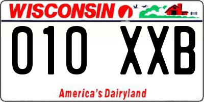 WI license plate 010XXB