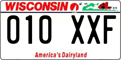 WI license plate 010XXF