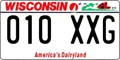 WI license plate 010XXG