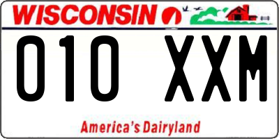 WI license plate 010XXM