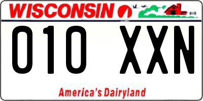WI license plate 010XXN
