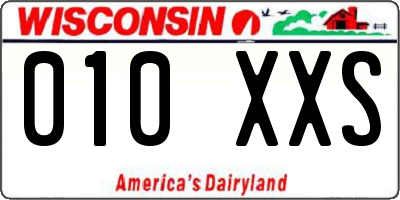 WI license plate 010XXS