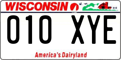 WI license plate 010XYE
