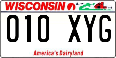 WI license plate 010XYG