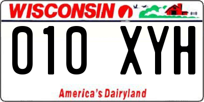 WI license plate 010XYH
