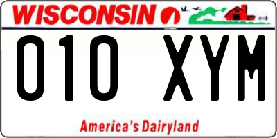WI license plate 010XYM